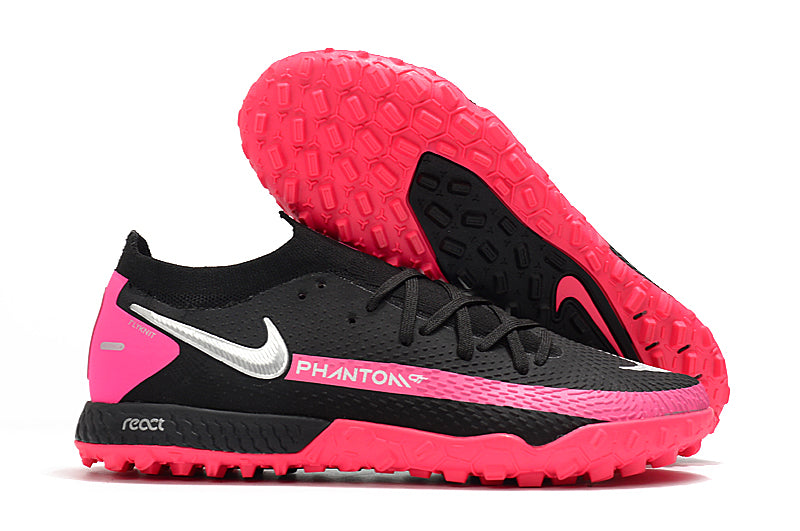 Chuteira Society Nike Phantom GT Pro Preto e Rosa