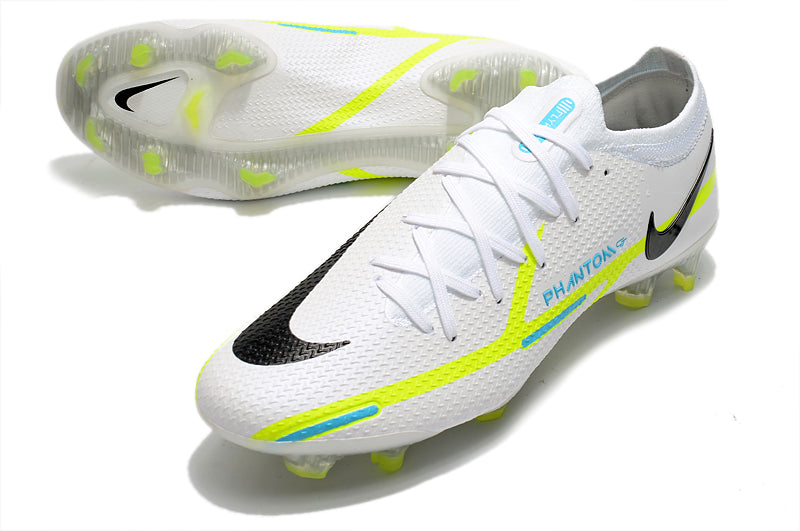 Chuteira Campo Nike Phantom GT2 Elite Branca e Verde