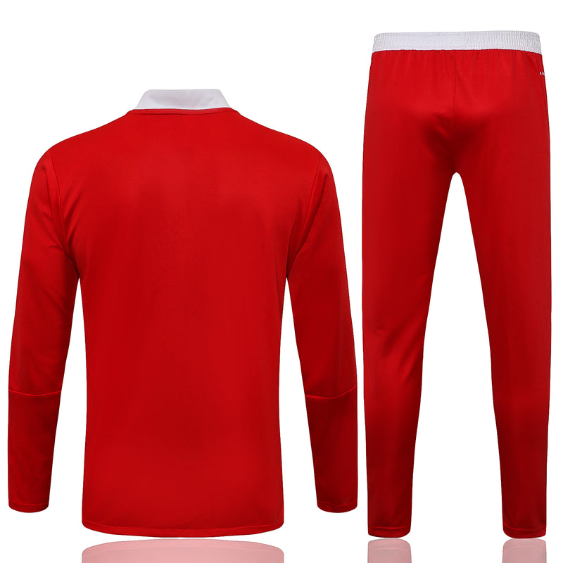 Kit de Treino Ajax 2021/22 Meio Zíper Vermelho