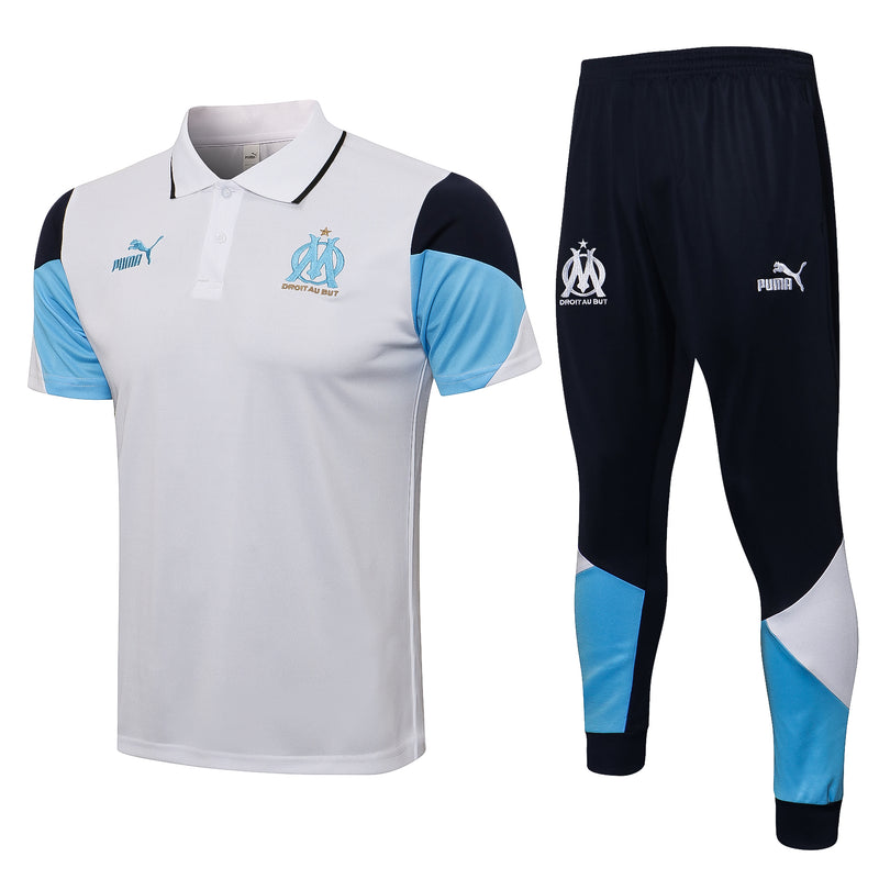 Conjunto de Treino do Olympique de Marseille 2021/22 Camisa Polo e Calça de Treino