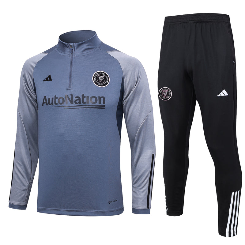 Kit de Treino Inter Miami 2023/24 Meio Zíper Cinza