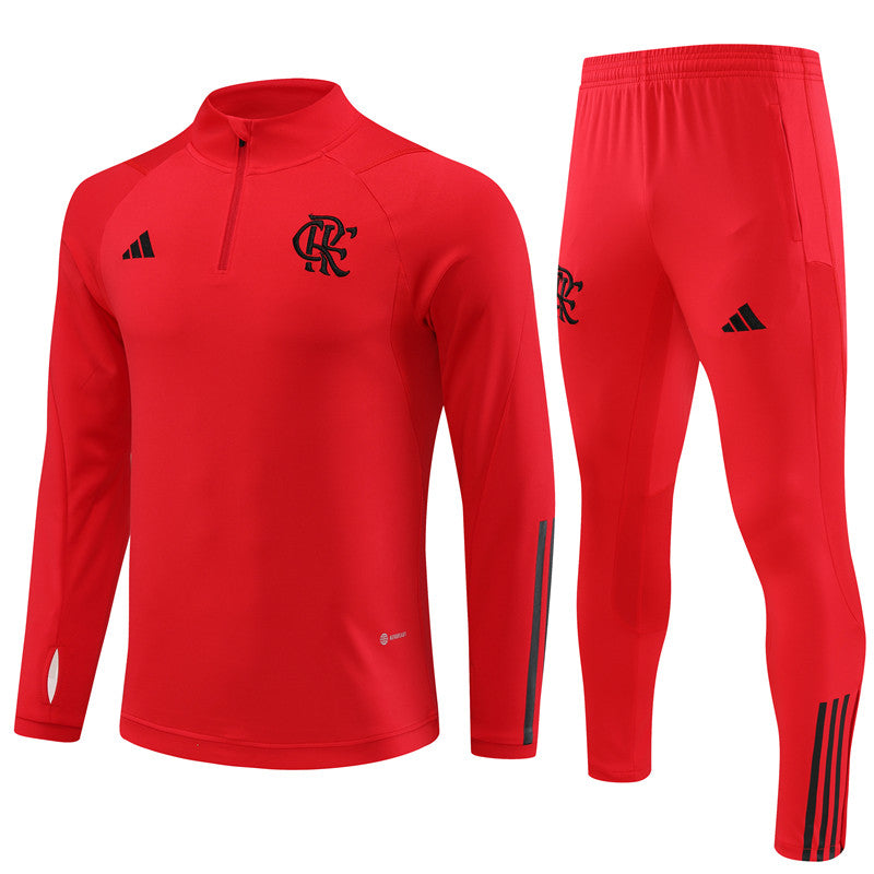 Kit de Treino Flamengo 2023/24 Meio Zíper Vermelho