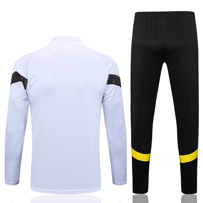 Kit de Treino Borussia Dortmund 2022/23 Meio Zíper Branco