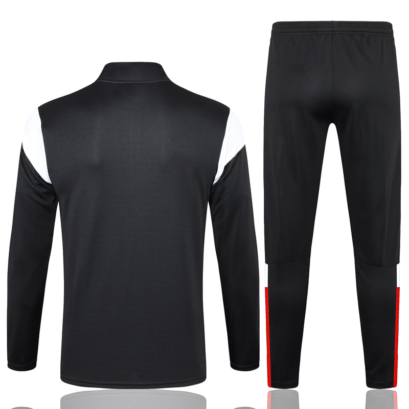 Kit de Treino Ac Milan 2023/24 Meio Zíper Preto