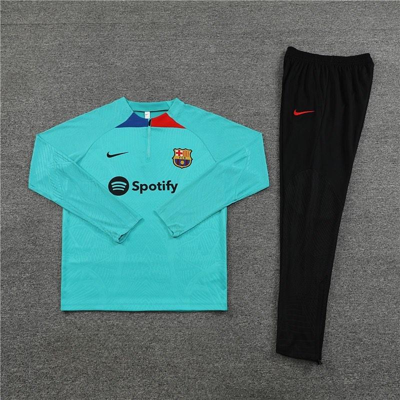 Kit de Treino Barcelona 2023/24 Meio Zíper Verde Água - Lp Sports Wear 