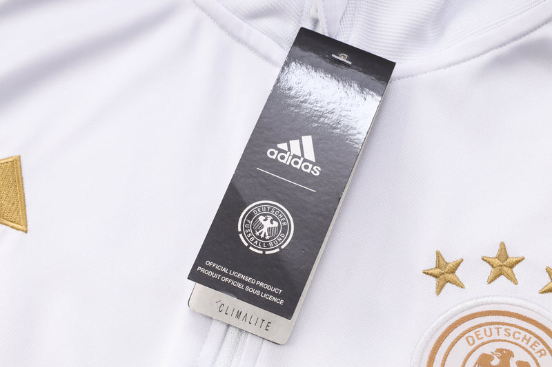 Kit de Treino Alemanha 2022/23 Meio Zíper Preto e Branco