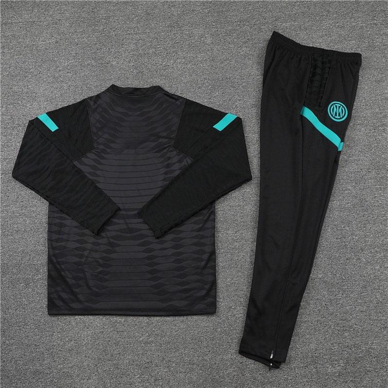 Kit de Treino Inter de Milão 2021/22 Meio Zíper Preto e Azul - Lp Sports Wear 