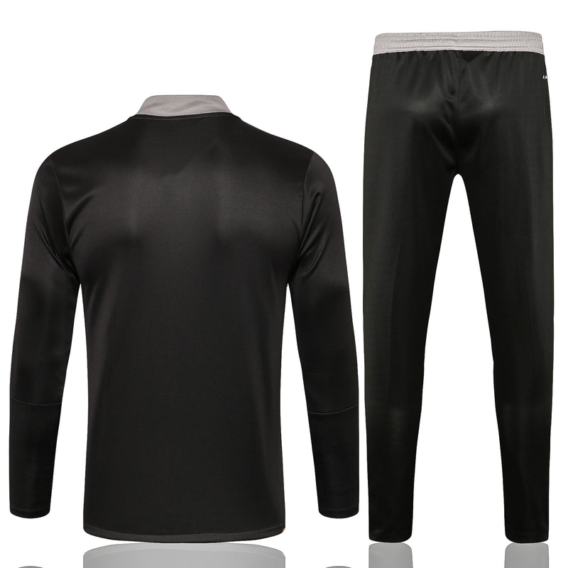 Kit de Treino Juventus 2021/22 Meio Zíper Cinza Escuro