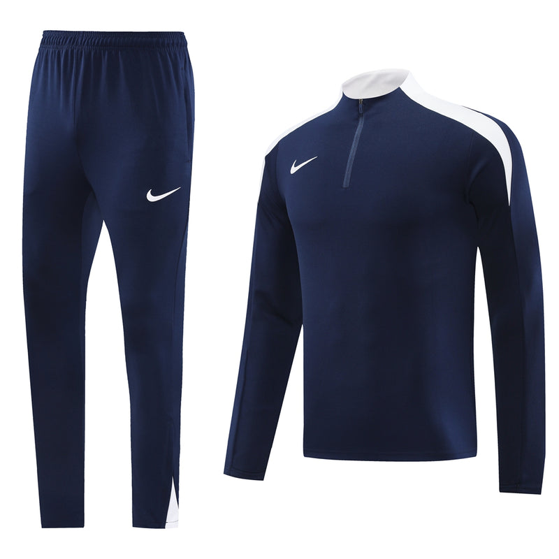 Conjunto Nike dri-Fit Azul Escuro x Branco