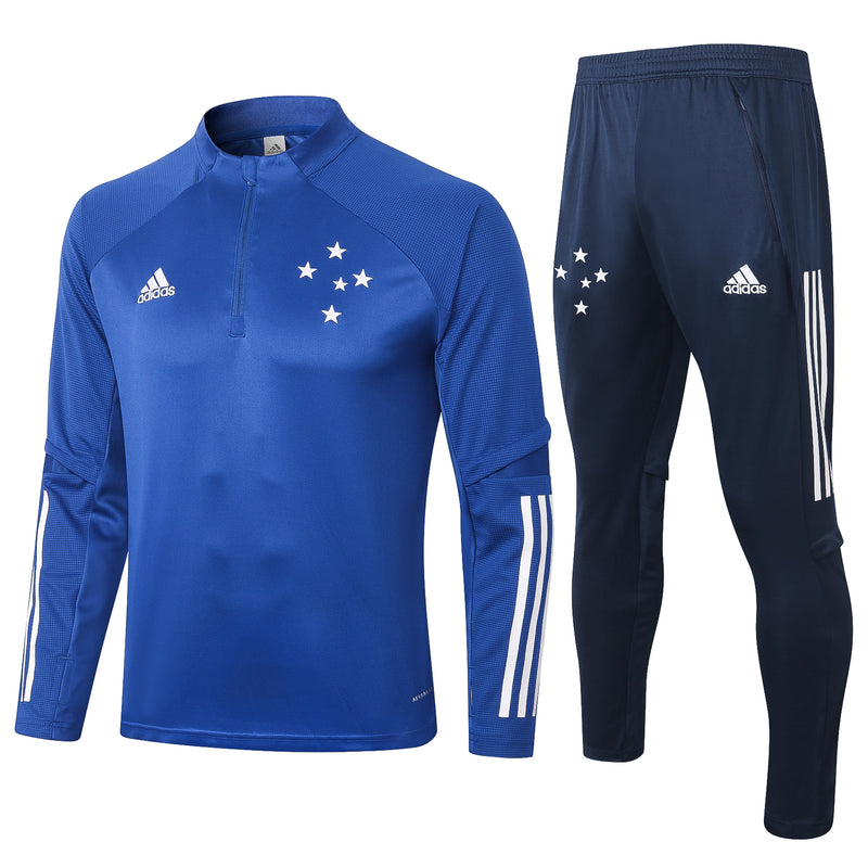 Kit de Treino Cruzeiro 2020/21 Meio Zíper Azul