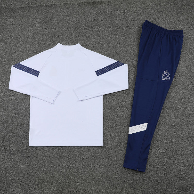 Kit de Treino Olympique de Marseille 2022/23 Meio Zíper Branco