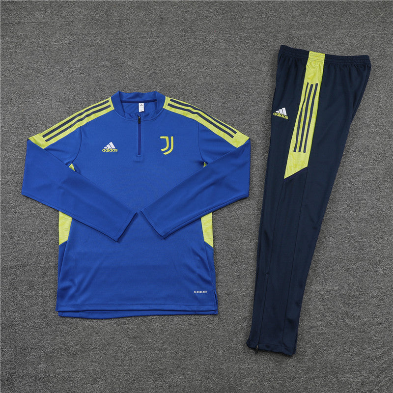 Kit de Treino Juventus 2021/22 Meio Zíper Azul