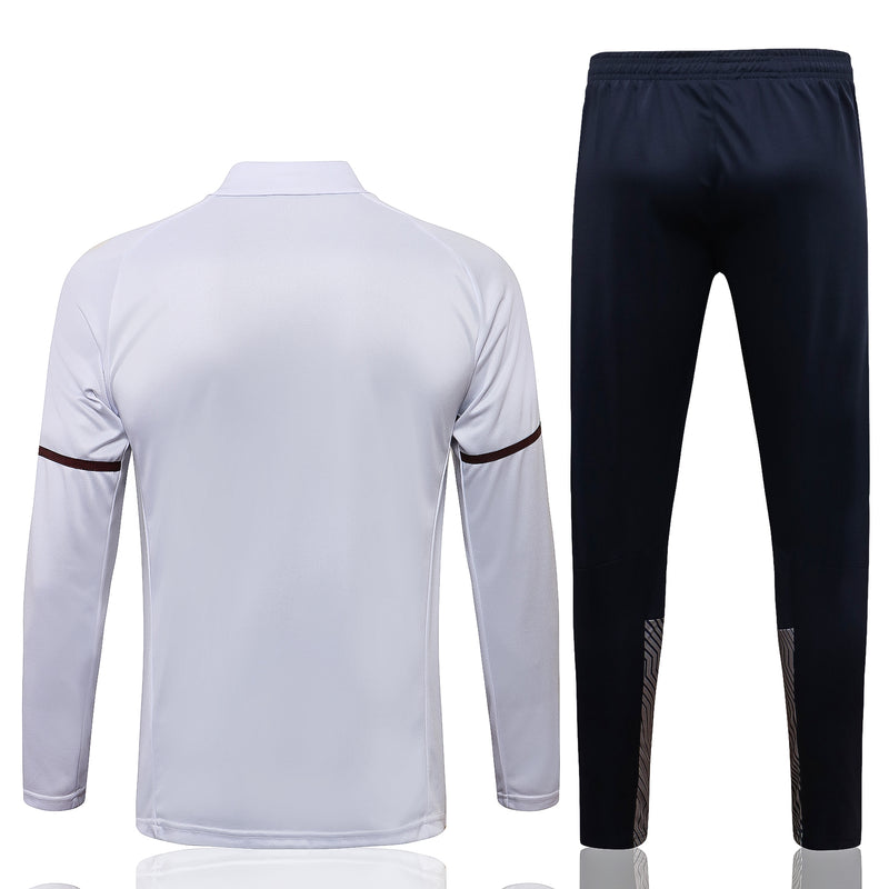 Kit de Treino Manchester City 2021/22 Meio Zíper Branco