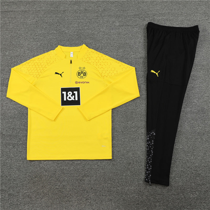 Kit de Treino Borussia Dortmund 2023/24 Meio Zíper Amarelo