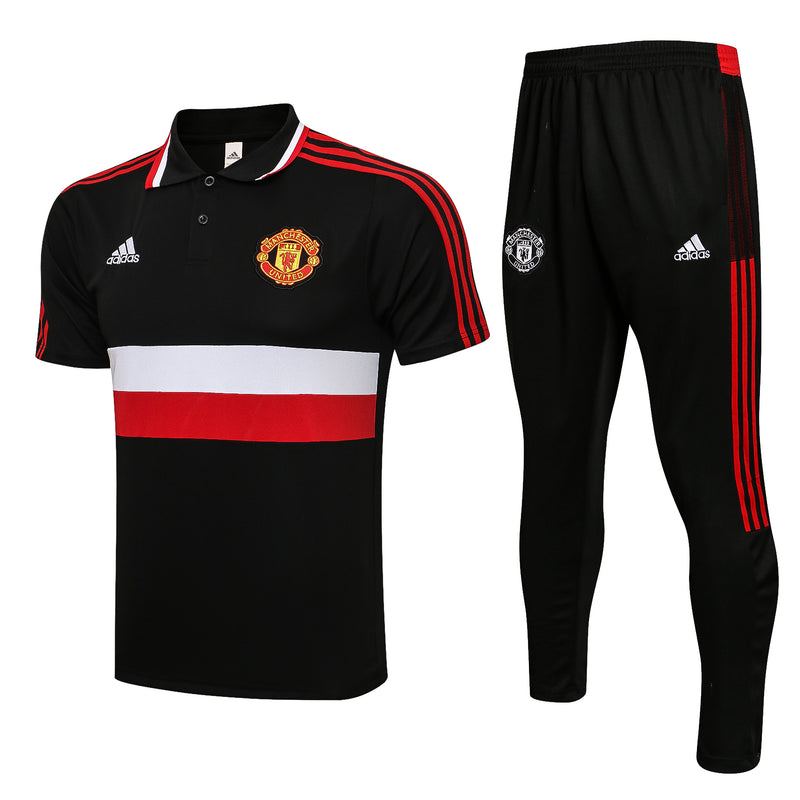 Conjunto de Treino do Manchester United 2021/22 Camisa Polo e Calça de Treino