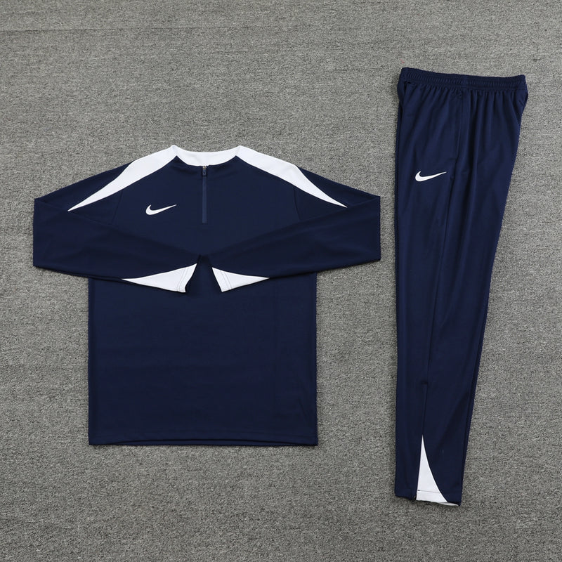 Conjunto Nike dri-Fit Azul Escuro x Branco