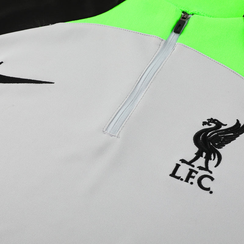 Kit de Treino LiverPool 2023/24 Meio Zíper Preto