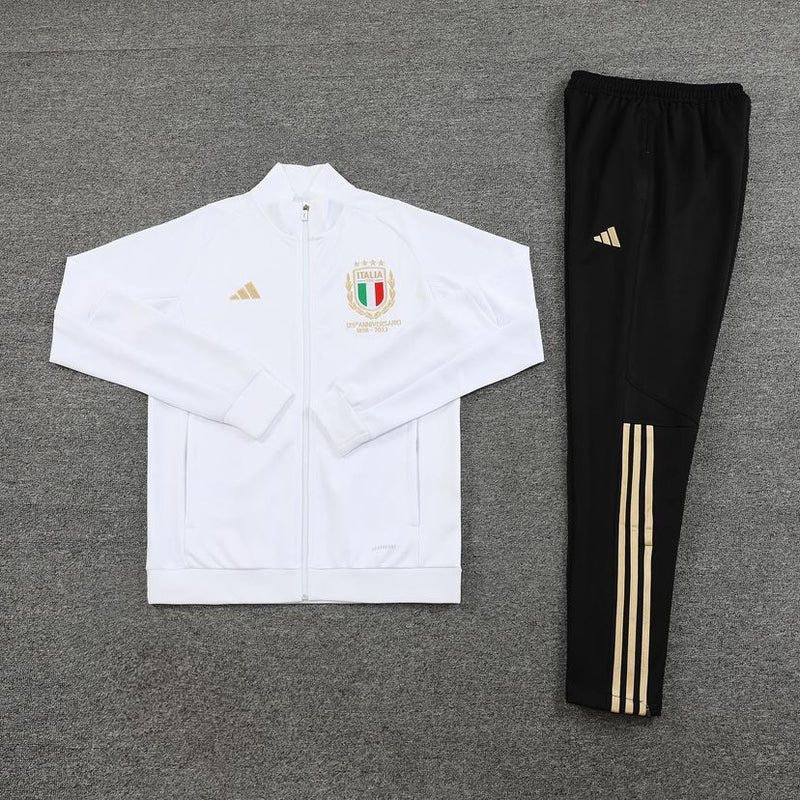 Kit de Treino Itália 2023/24 Zíper Longo Branco - Lp Sports Wear 