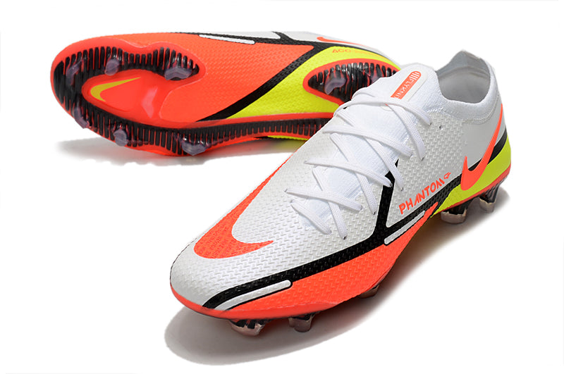 Chuteira Campo Nike Phantom GT2 Elite Branco e Laranja