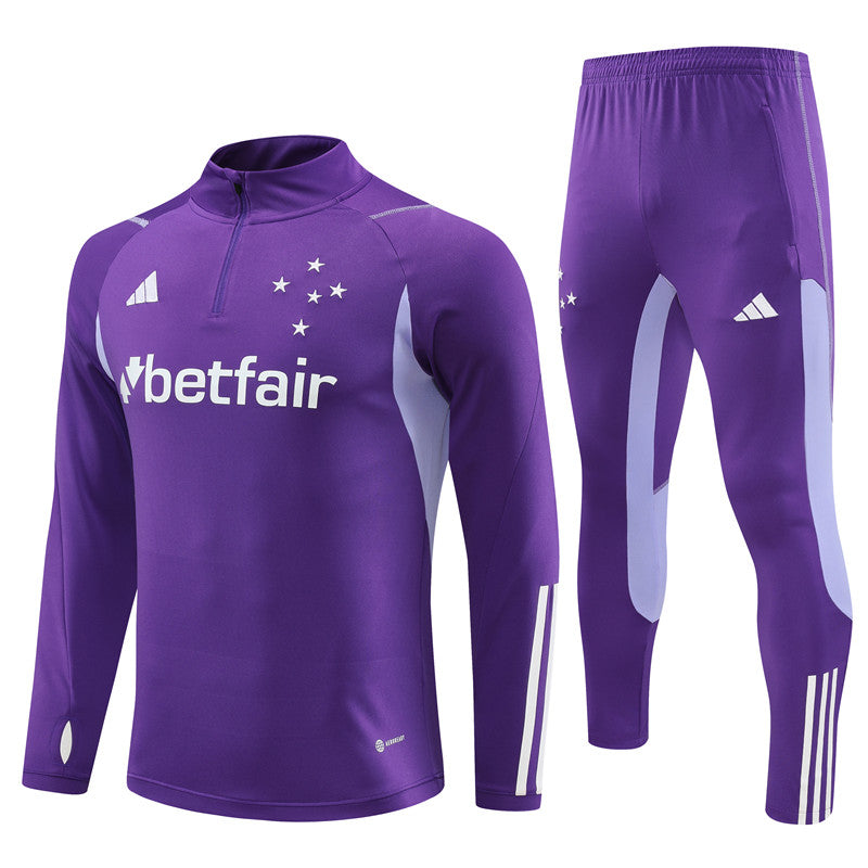 Kit de Treino Cruzeiro 2023/24 Meio Zíper Roxo