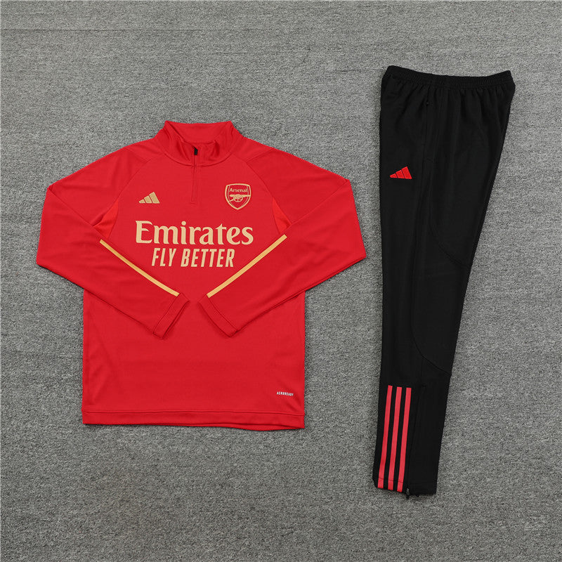 Kit de Treino Arsenal 2023/24 Meio Zíper Vermelho