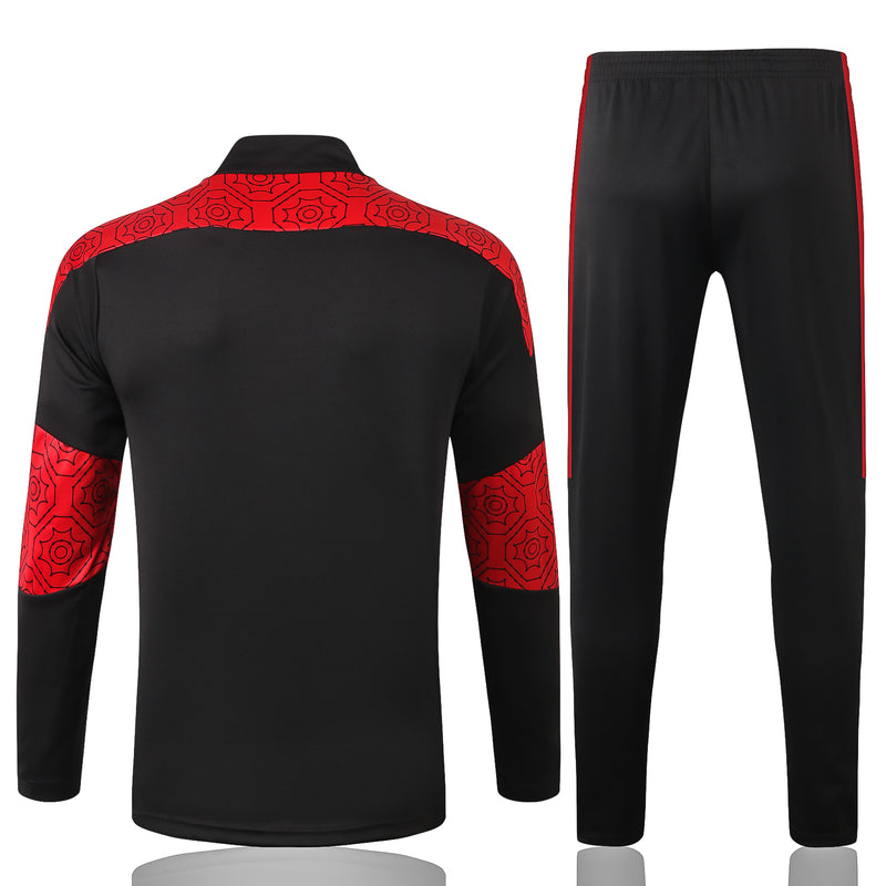 Kit de Treino Ac Milan 2020/21 Meio Zíper Preto