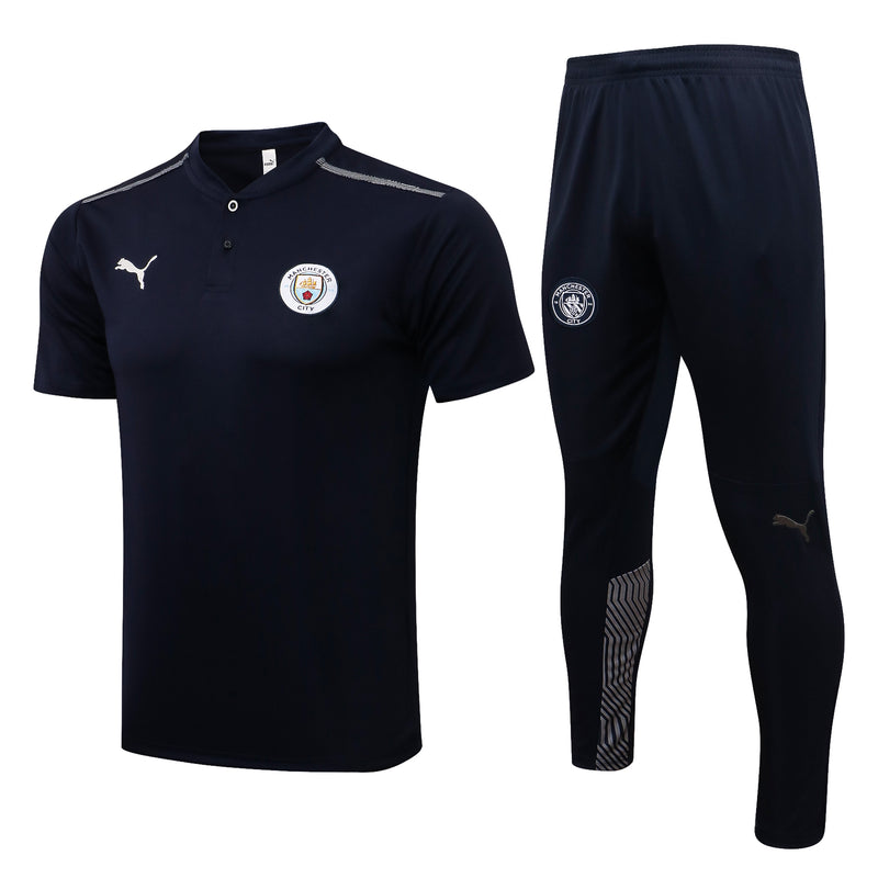 Conjunto de Treino do Manchester City 2021/22 Camisa Polo e Calça de Treino