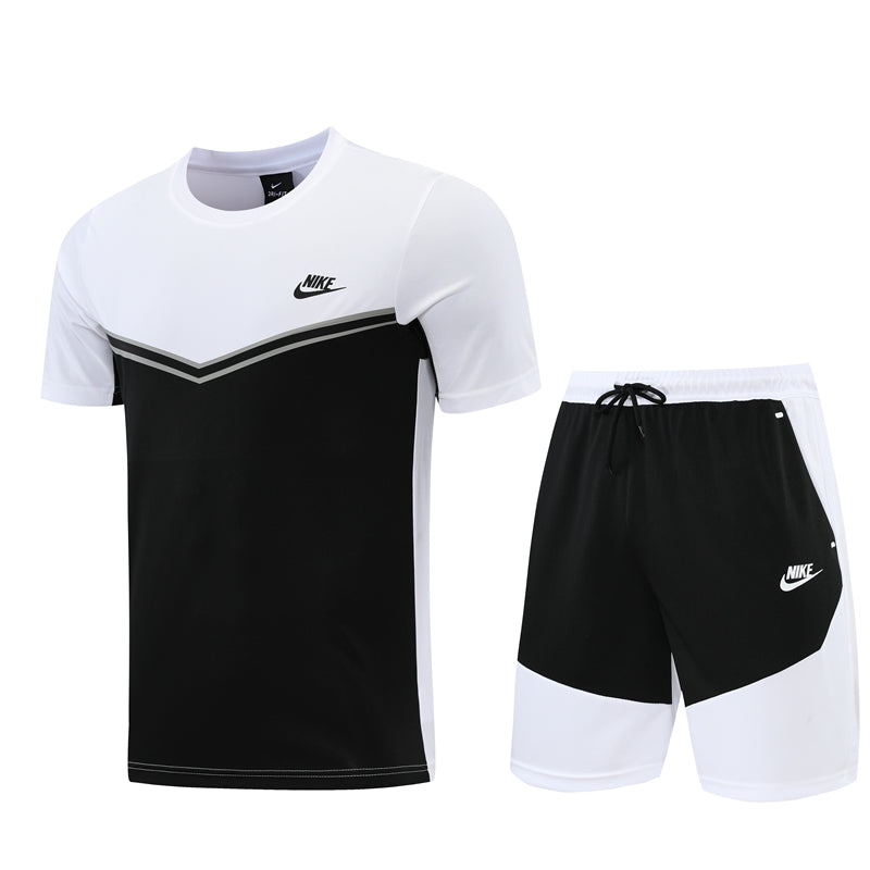 Kit Camisa e Short Nike Branco e Preto