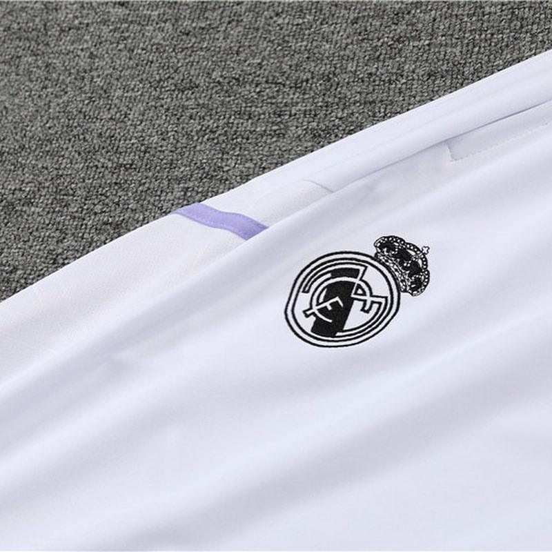 Kit de Treino Real Madrid 2022/23 Meio Zíper Branco - Lp Sports Wear 