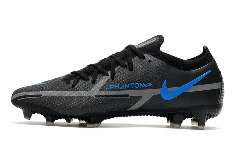 Chuteira Campo Nike Phantom GT2 Elite Preto e Azul