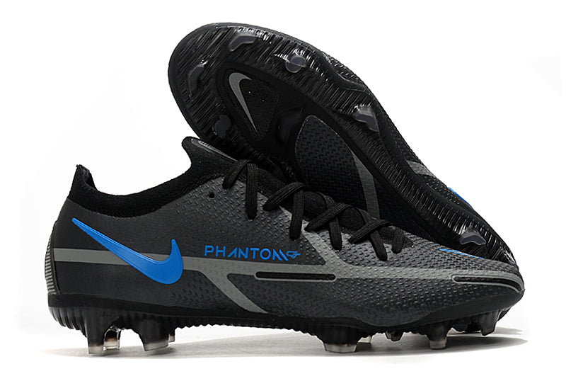 Chuteira Campo Nike Phantom GT2 Elite Preto e Azul