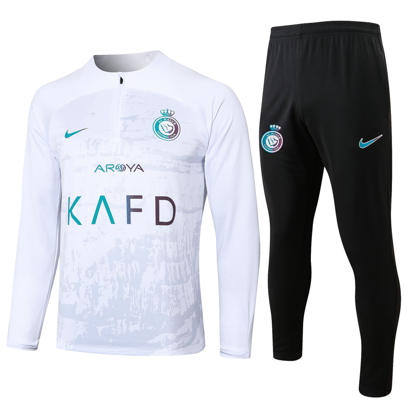 Kit de Treino Al-Nassr 2024/25 Meio Zíper Branco