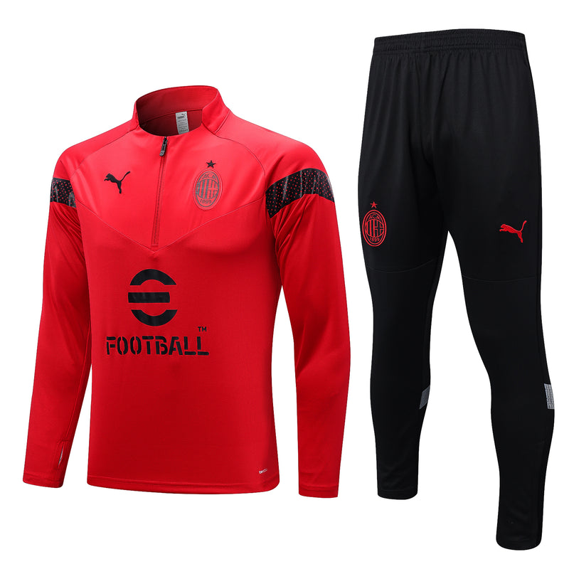 Kit de Treino Ac Milan 2022/23 Meio Zíper