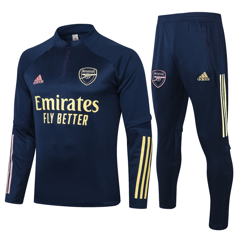 Kit de Treino Arsenal 2020/21 Meio Zíper Azul Escuro