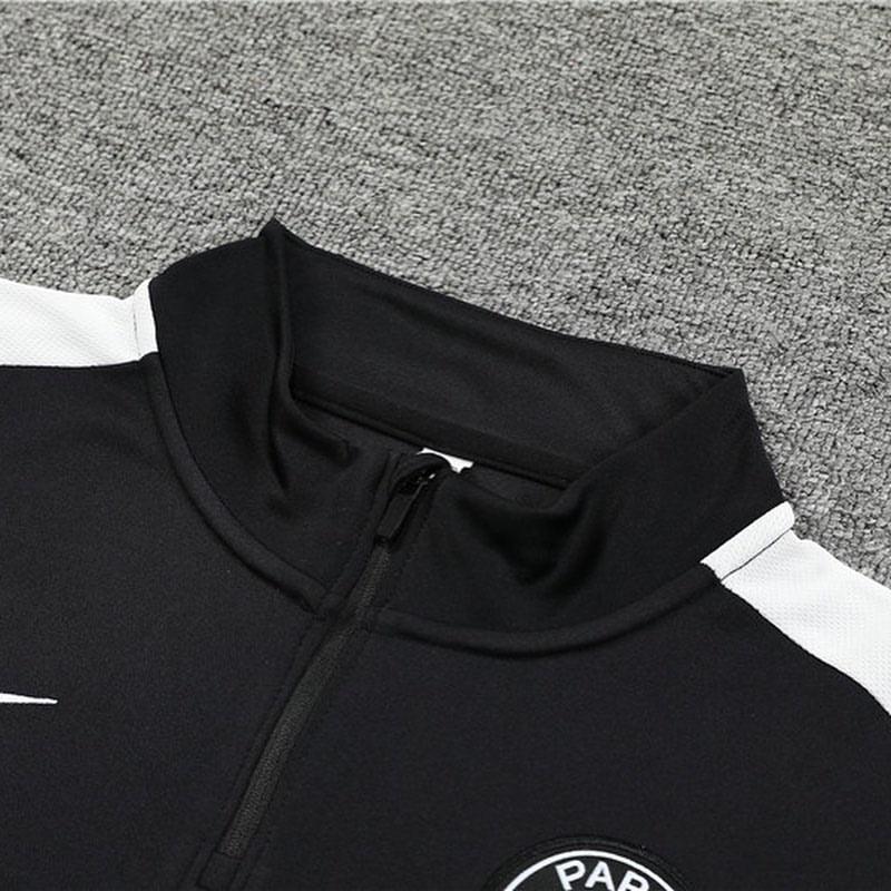 Kit de Treino PSG 2023/24 Meio Zíper Preto e Branco - Lp Sports Wear 