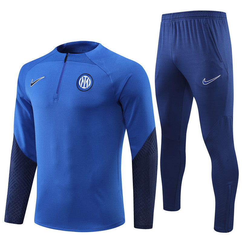 Kit de Treino Inter de Milão 2022/23 Meio Zíper Azul