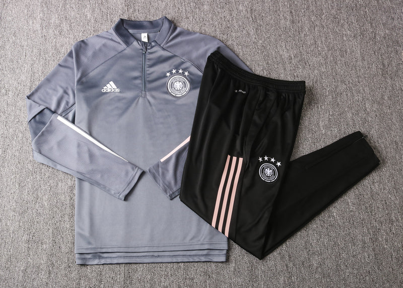 Kit de Treino Alemanha 2020/21 Meio Zíper Cinza