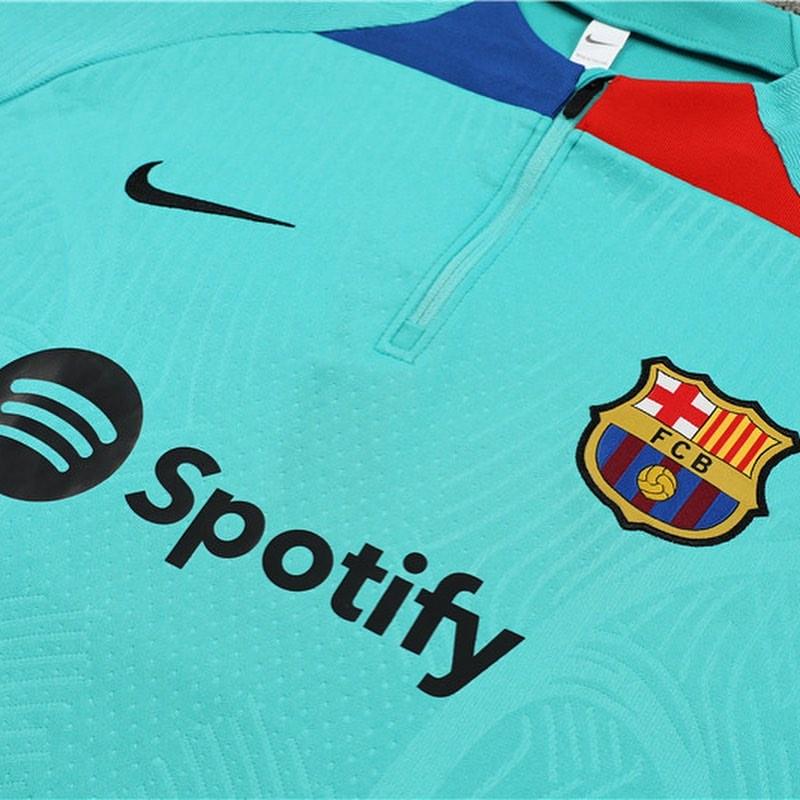 Kit de Treino Barcelona 2023/24 Meio Zíper Verde Água - Lp Sports Wear 