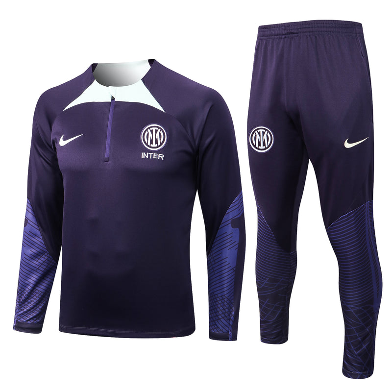 Kit de Treino Inter de Milão 2022/23 Meio Zíper Roxo