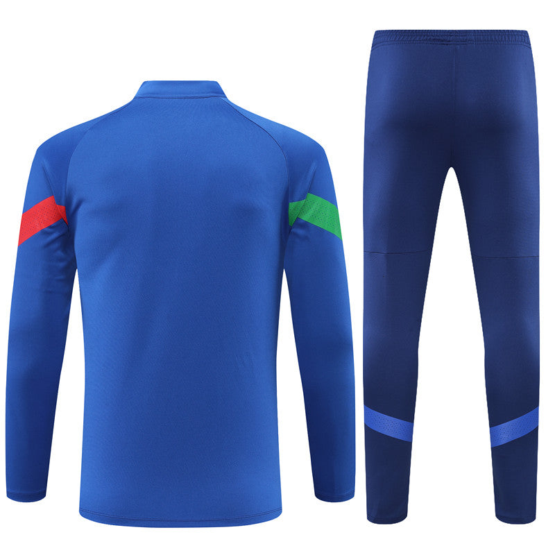 Kit de Treino Itália 2022/23 Meio Zíper Azul