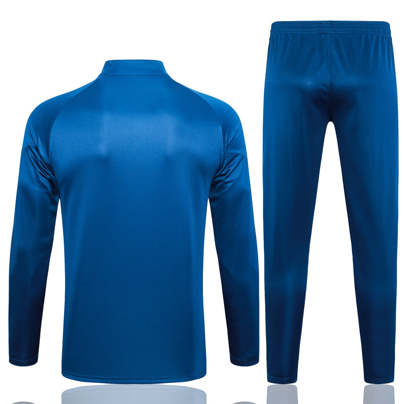 Kit de Treino Olympique de Marseille 2023/24 Meio Zíper Azul Claro