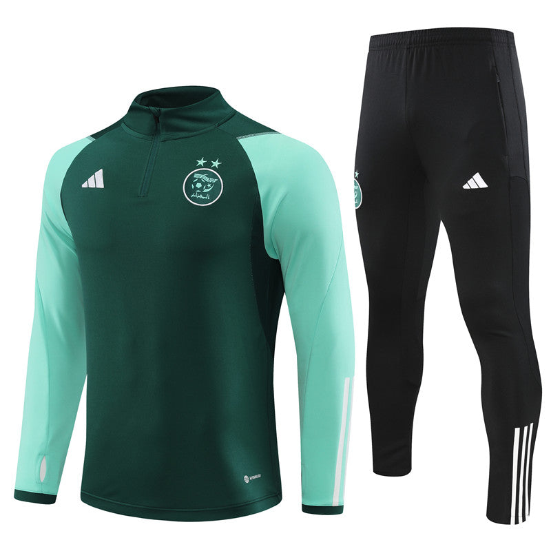 Kit de Treino Argélia 2023/24 Meio Zíper Verde