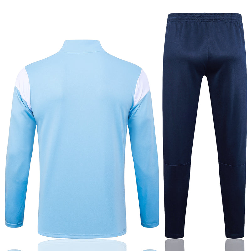 Kit de Treino Manchester City 2023/24 Meio Zíper Azul Claro