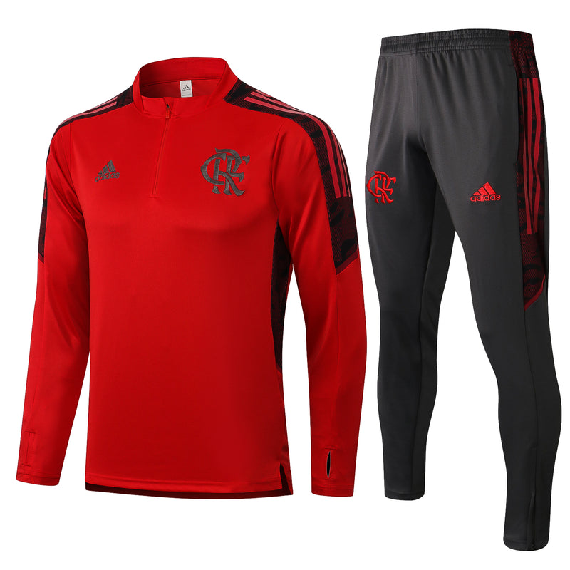 Kit de Treino Flamengo 2021/22 Meio Zíper Vermelho