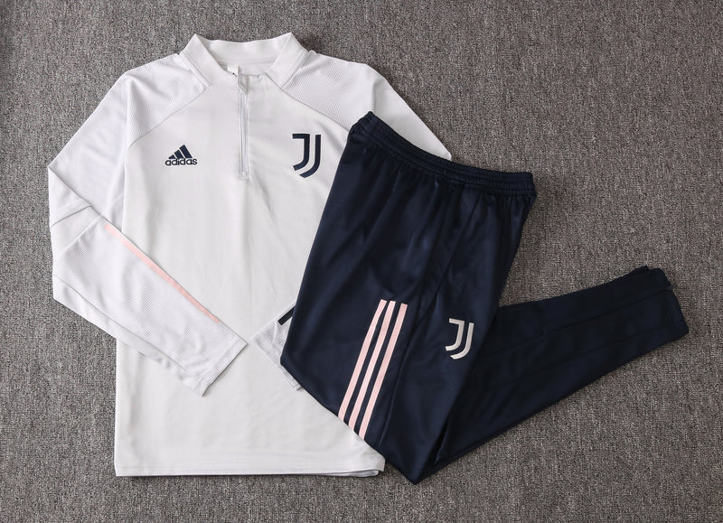 Kit de Treino Juventus 2020/21 Meio Zíper Cinza Claro