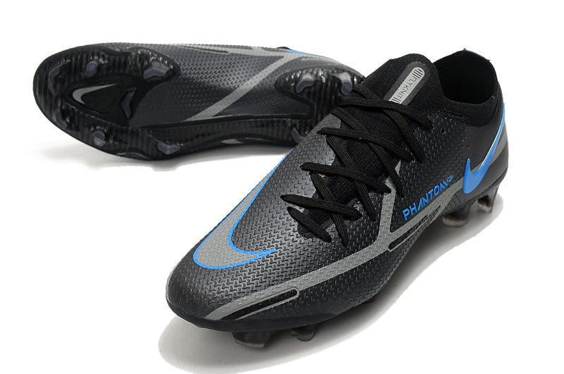 Chuteira Campo Nike Phantom GT2 Elite Preto e Azul