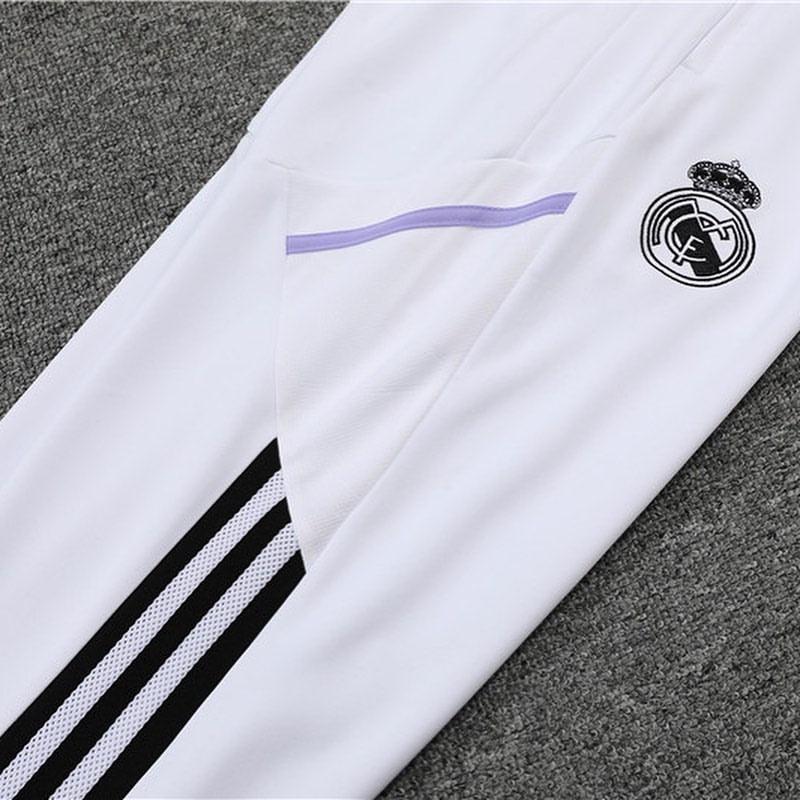 Kit de Treino Real Madrid 2022/23 Meio Zíper Branco - Lp Sports Wear 