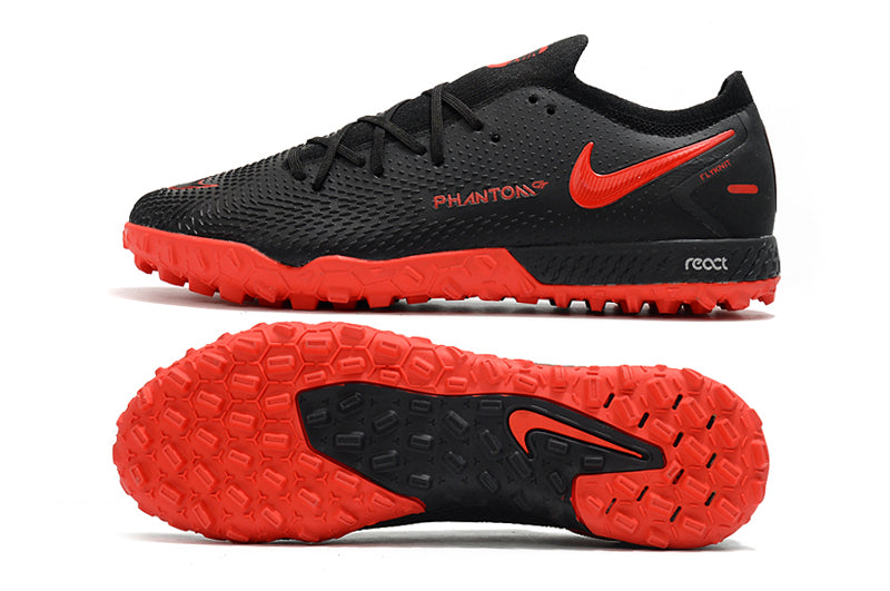 Chuteira Society Nike Phantom GT Pro Preto e Vermelho