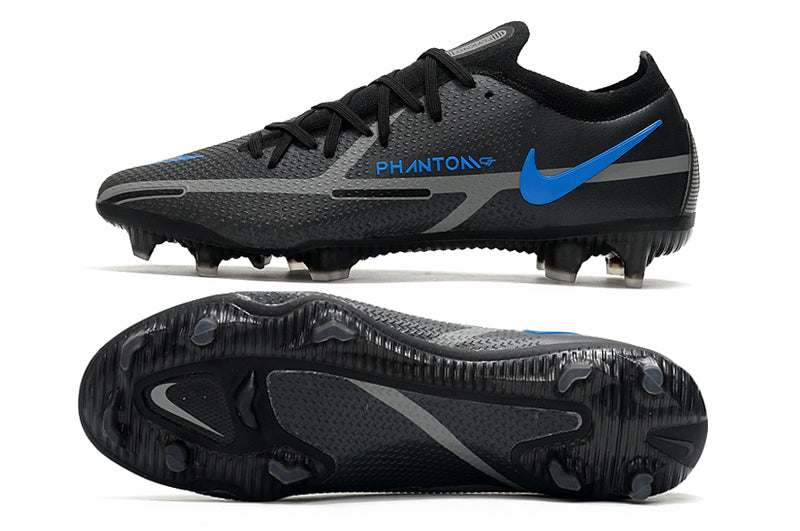 Chuteira Campo Nike Phantom GT2 Elite Preto e Azul