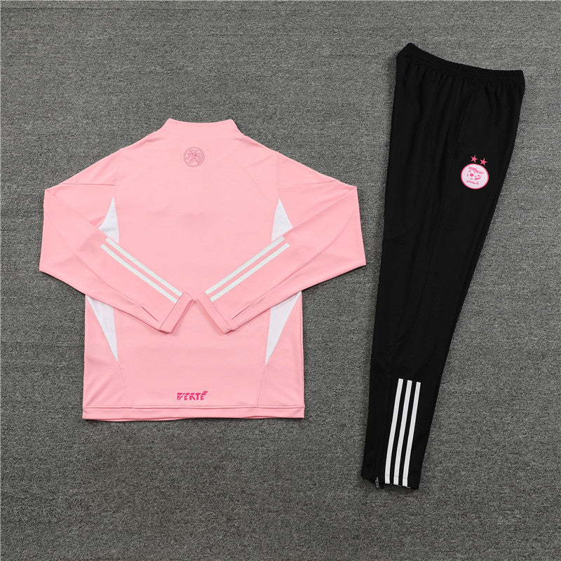 Kit de Treino Argélia 2023/24 Meio Zíper Rosa e Branco